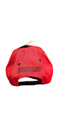 Snapback SIX NU90 Czerwony z czarnym daszkiem / Czarne Logo